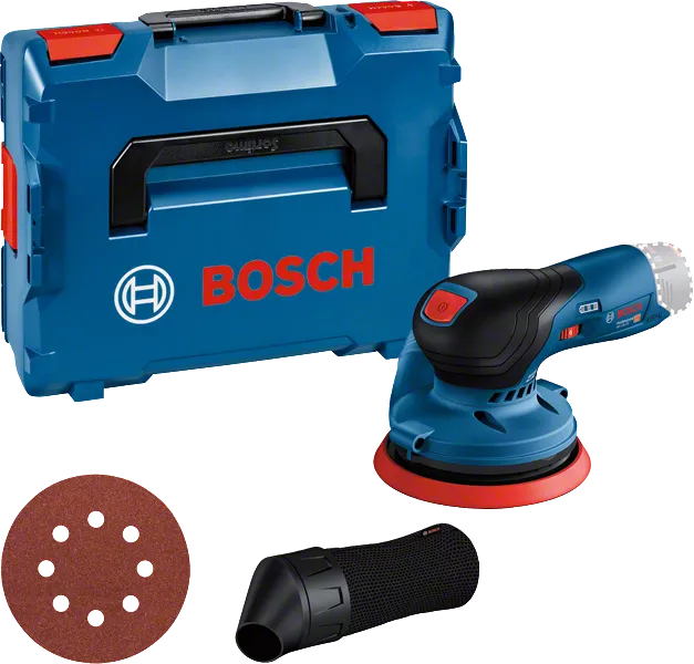 Bosch GEX 12V-125 batteridrevet eksenterslipersett.