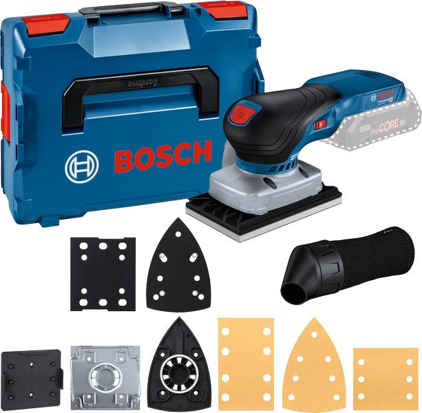 Bosch GSS 18V-13 batteridrevet eksenterslipersett.