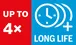 Object #200389033: Icon_Benefit_LongLife_UpTo4x_WithoutAsterisk_Horizontal