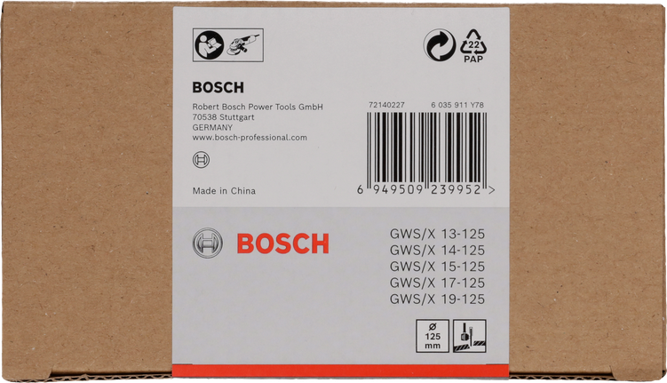 Bosch beskyttelseskombinasjonsskjerm 125 mm.