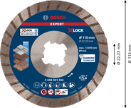Bosch EXPERT MultiMaterial X-LOCK diamantkappeskive 115 mm.