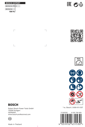 Bosch EXPERT MultiMaterial X-LOCK 125 mm diamantkappeskive emballasje.