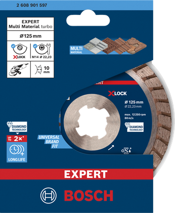 Bosch EXPERT MultiMaterial X-LOCK diamantskjæreskive 125 × 22,23 mm.