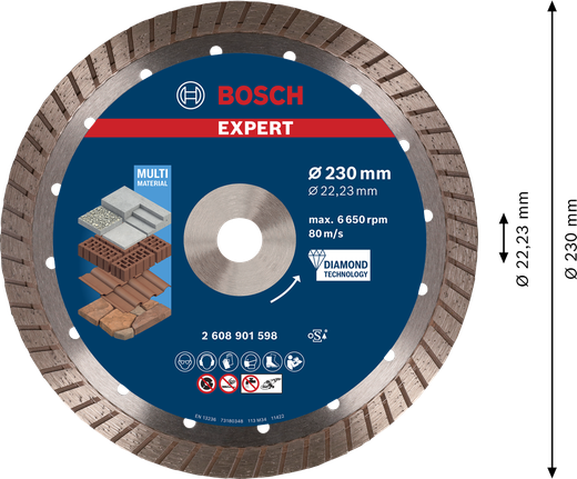 Bosch EXPERT MultiMaterial diamantkappeskive 230 mm.