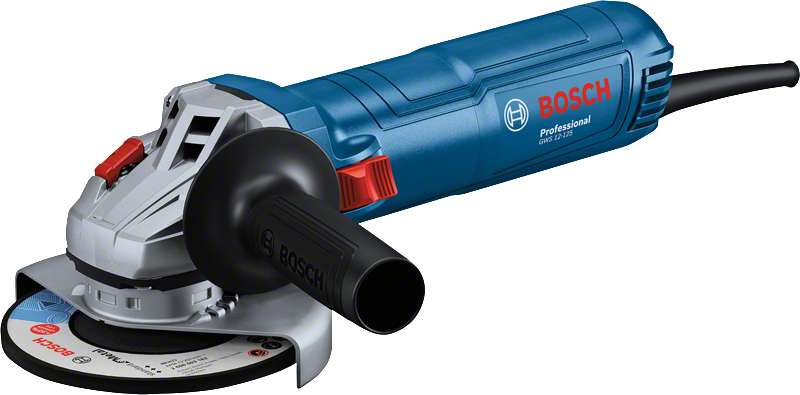 Bosch GWS 12-125 vinkelsliper med standard sidehåndtak.