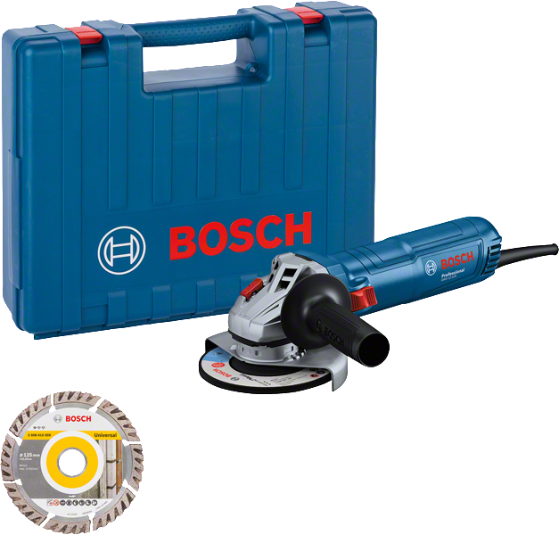 Bosch GWS 12-125 vinkelsliper med etui og skive.