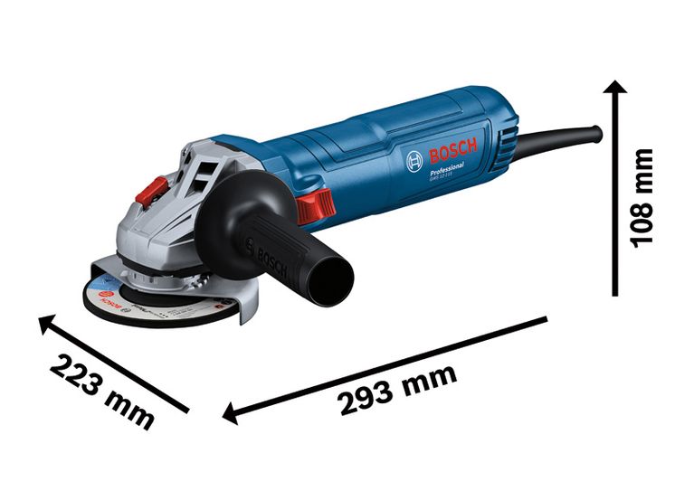 Bosch GWS 12-115 vinkelsliper med ergonomisk håndtak.