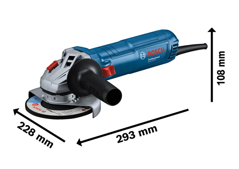 Bosch GWS 12-125 vinkelsliper med standard hjelpehåndtak.