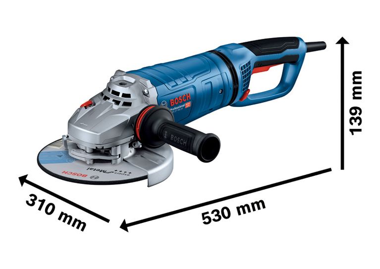 Bosch GWS 27-180 JR vinkelsliper med ergonomisk håndtak.