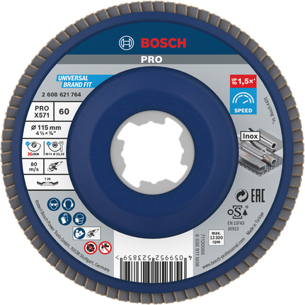 Bosch PRO X571 lamellskive vinklet 115 mm G60 X-Lock.