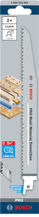 Bosch PRO Multi Material Demolition S1110VF BIM sagblad, 2-pakning.