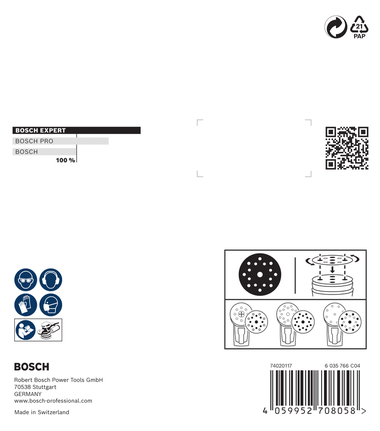 Bosch EXPERT O780 folieslipeskivesett 125 mm 9 deler.