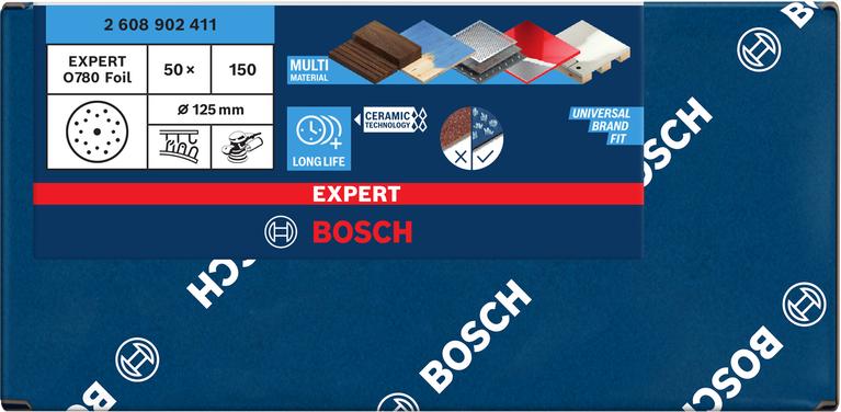 Bosch EXPERT O780 Folieslipeskive 125 mm G150.