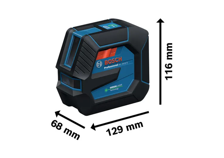 Bosch GLL 20-22 G lasernivelleringsverktøy med mål.