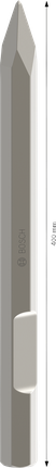 Bosch PRO HEX 28-4C spissmeisel, 400 mm lengde.