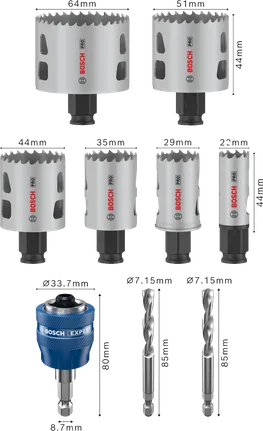 Bosch PRO Multi Material PC Plus hullsagsett, 9 deler.