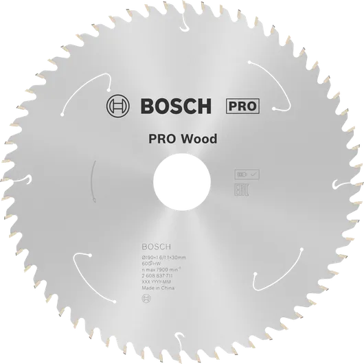 Bosch PRO Wood batteridrevet sirkelsagblad for treskjæring.