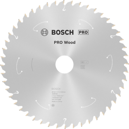 Bosch PRO Wood batteridrevet sirkelsagblad, 216 mm diameter.