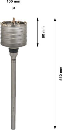 Bosch PRO SDS max-5 kjernekutter 100 mm diameter, 80 mm dybde.