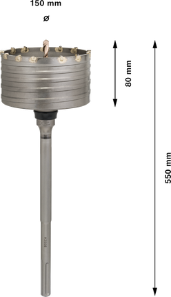Bosch PRO SDS max-5 kjernekutter 150 mm diameter.