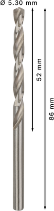 Bosch PRO Metal HSS-G 5,3 mm spiralbor, 86 mm lengde.