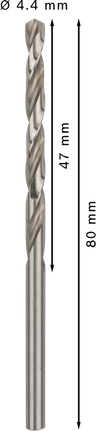 Bosch PRO Metal HSS-G spiralbor med diameter på 4,4 mm.