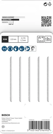 Bosch PRO metallrør og -profiler T321AF stikksagblad, 5-pakning.