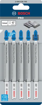 Bosch PRO Metallrør og -profiler T321AF stikksagblad 5-pakning.