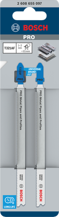 Bosch PRO metallrør og -profiler T321AF stikksagblad, 2-pakning.