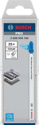 Bosch PRO metallrør og -profiler T321AF stikksagbladpakke.