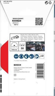 Bosch PRO ACZ 85 RT3 multiverktøyblad 85×2,5 mm.