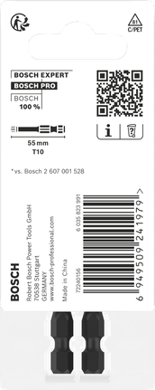 Bosch PRO Torx T10 55 mm bits 2-pakning.