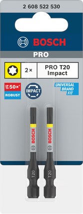 Bosch PRO T20 Torx slagbits 55 mm 2 stk.