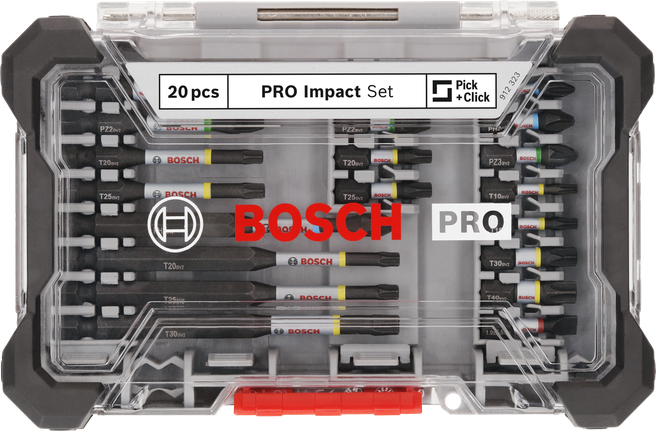Bosch PRO slagskrutrekkerbitsett 20 deler.