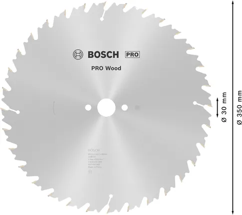 Bosch PRO Wood sirkelsagblad, 350 mm diameter.