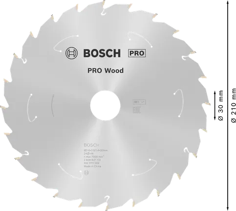 Bosch PRO Wood batteridrevet sirkelsagblad 210 mm T24.