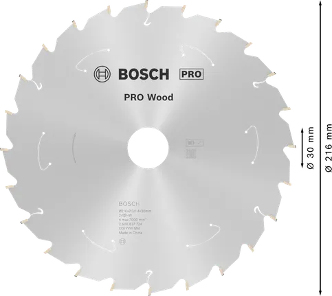 Bosch PRO Wood sirkelsagblad 216 mm T24.