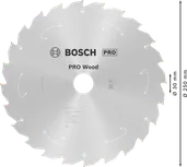 Bosch PRO Wood sirkelsagblad 250 mm for batterisager.