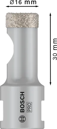 Bosch PRO keramisk tørrkjernekutter 16 mm for flisboring.