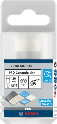 Bosch PRO keramisk tørrkjernekutter 20 × 35 × 14 mm.