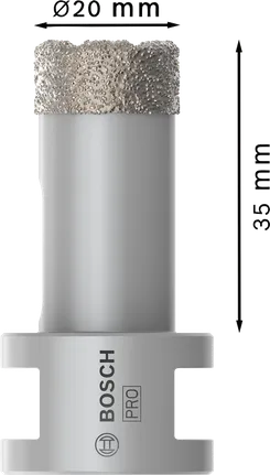 Bosch PRO keramisk tørrkjernekutter 20 mm for boring i fliser.