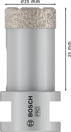 Bosch PRO keramisk tørrkjernekutter 25 mm diameter.