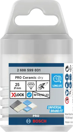 Bosch PRO keramisk tørrkjernekutter 25 × 35 mm X-Lock.