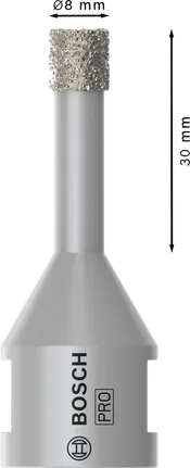Bosch PRO keramisk tørrkjernekutter 8 mm for presis boring.