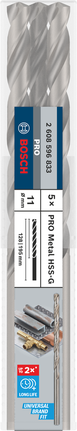 Bosch PRO Metal HSS-G 11×128×195 mm bor, 5-pakning.