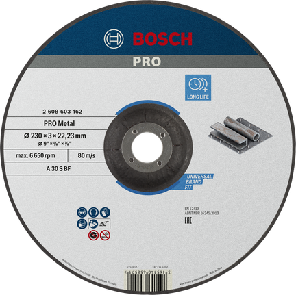 Bosch PRO metallbundet kappeskive 230x3x22,23 mm.