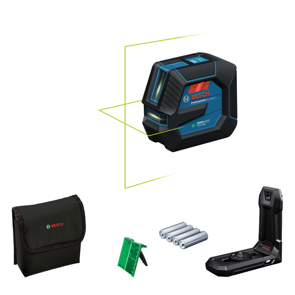 Bosch GLL 20-22 G lasernivelleringsverktøy med tilbehør.