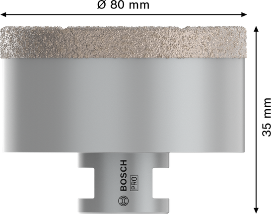 Bosch PRO keramisk tørr kjernekutter 80 mm for fliser.