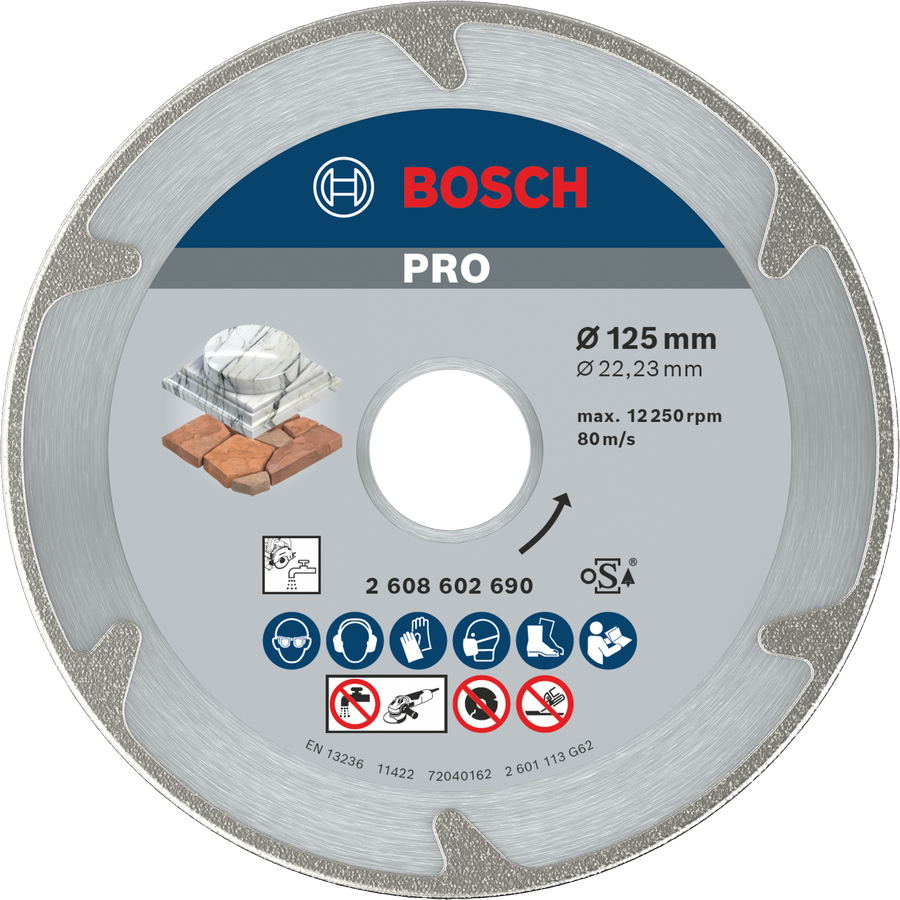 Bosch PRO marmor diamantskive 125 mm for saging av stein.