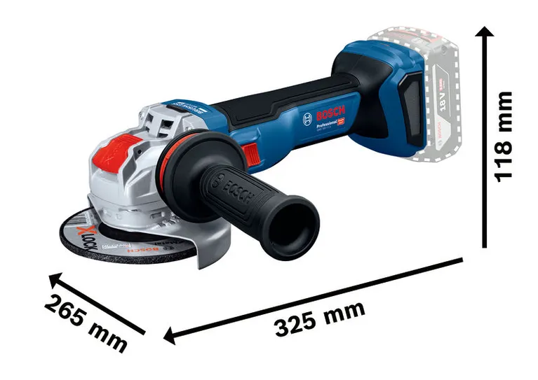 Bosch GWX 18V-11 S vinkelsliper med X-LOCK-system.